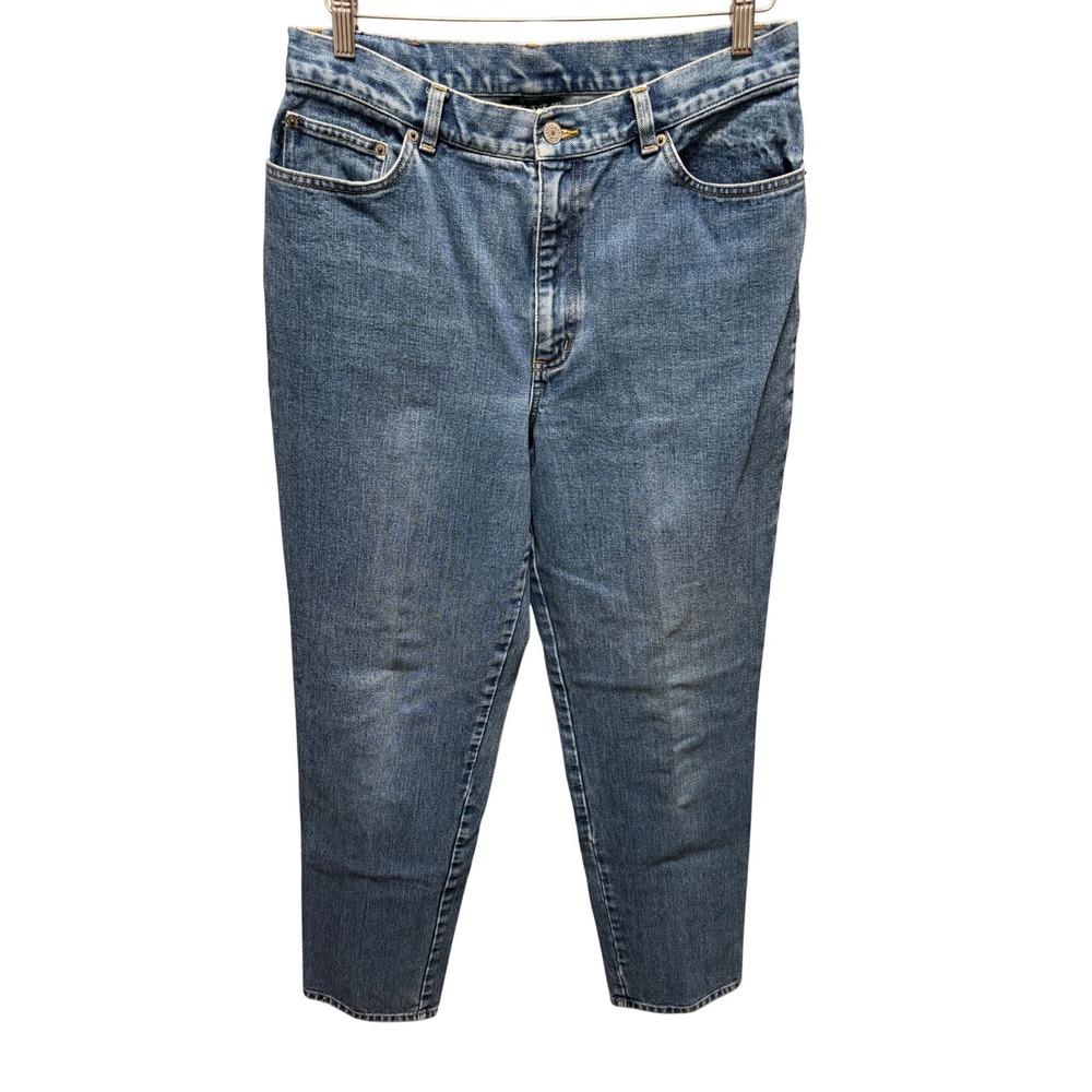 Lauren Ralph Lauren Jeans Women 12 Blue Straight Leg High Rise Cotton Vintage